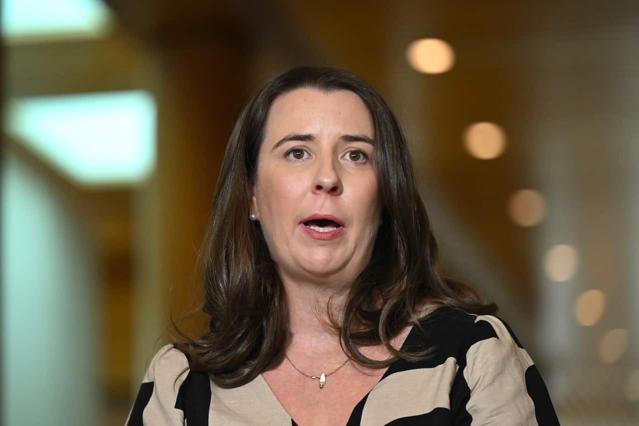 Dr Danielle McMullen speaking in a press conference.