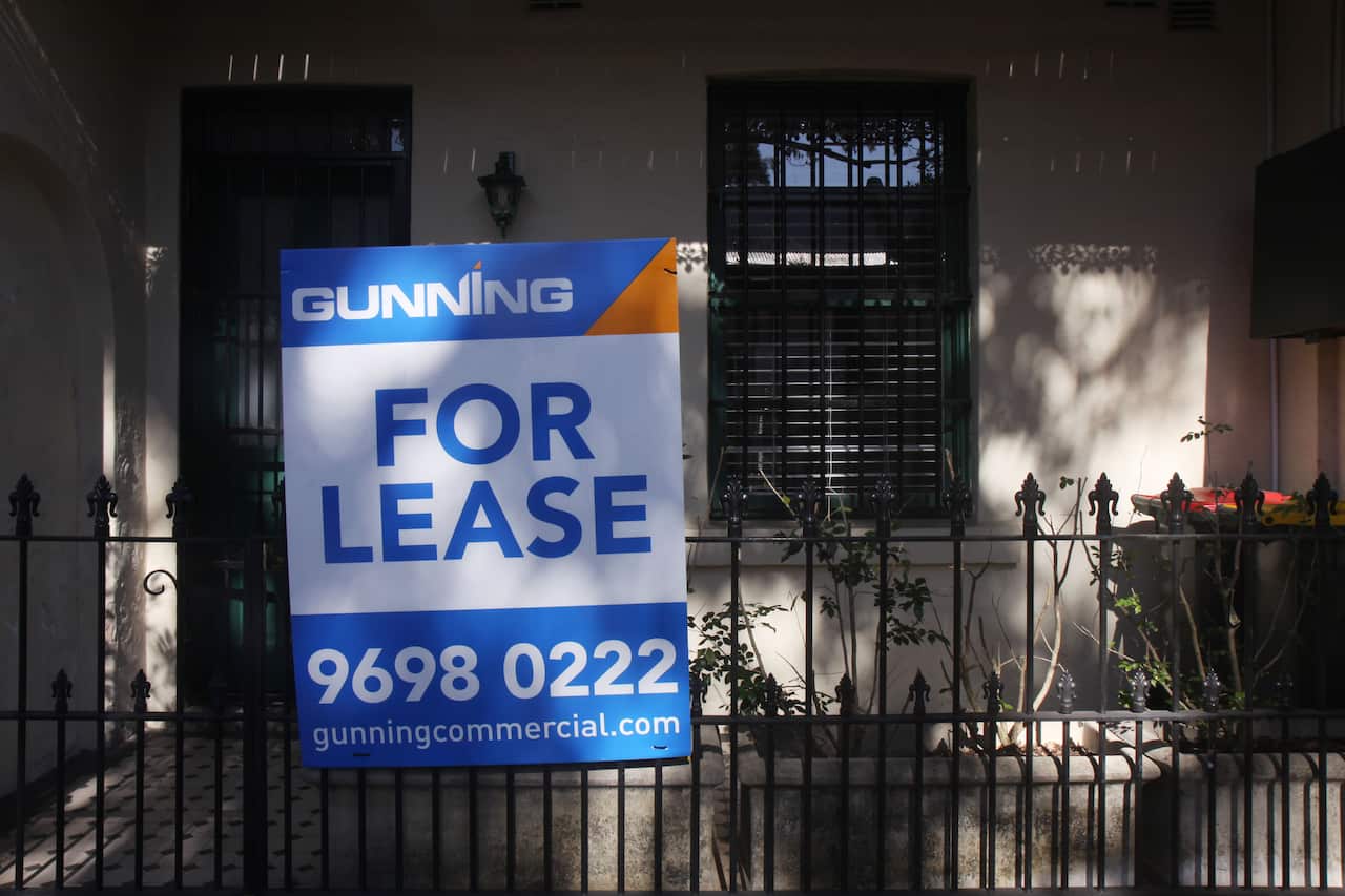 A for lease sign outside a house in Sydney.