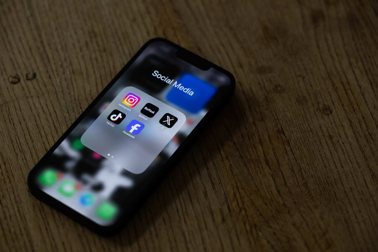 A smart phone displaying social media apps.