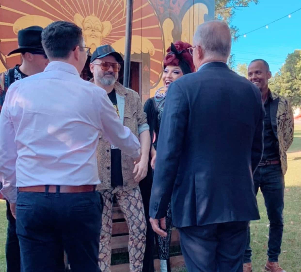 Joe White and other Fringe World Perth performers meeting with Prime Minister Anthony Albanese.