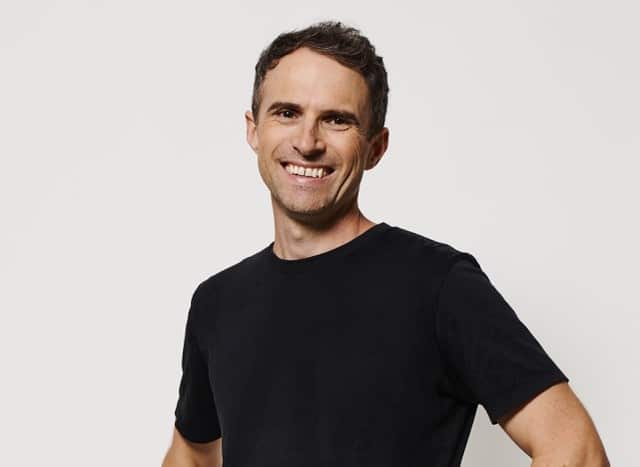 A man in a black shirt 