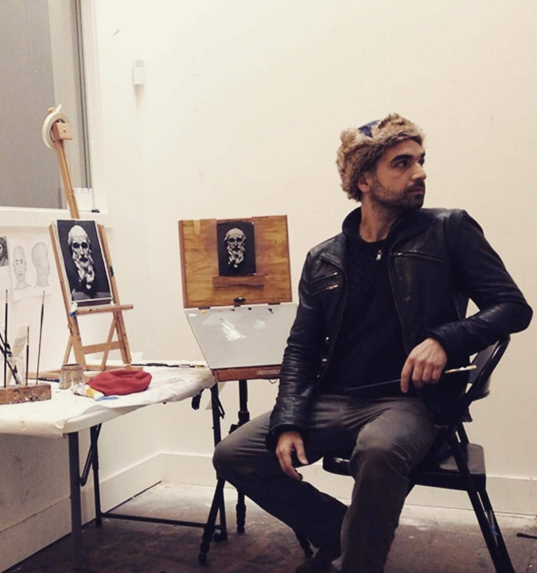 My brother took this photo of me at my studio... yes it was bloody cold! #art #artist #studio #s.jpg