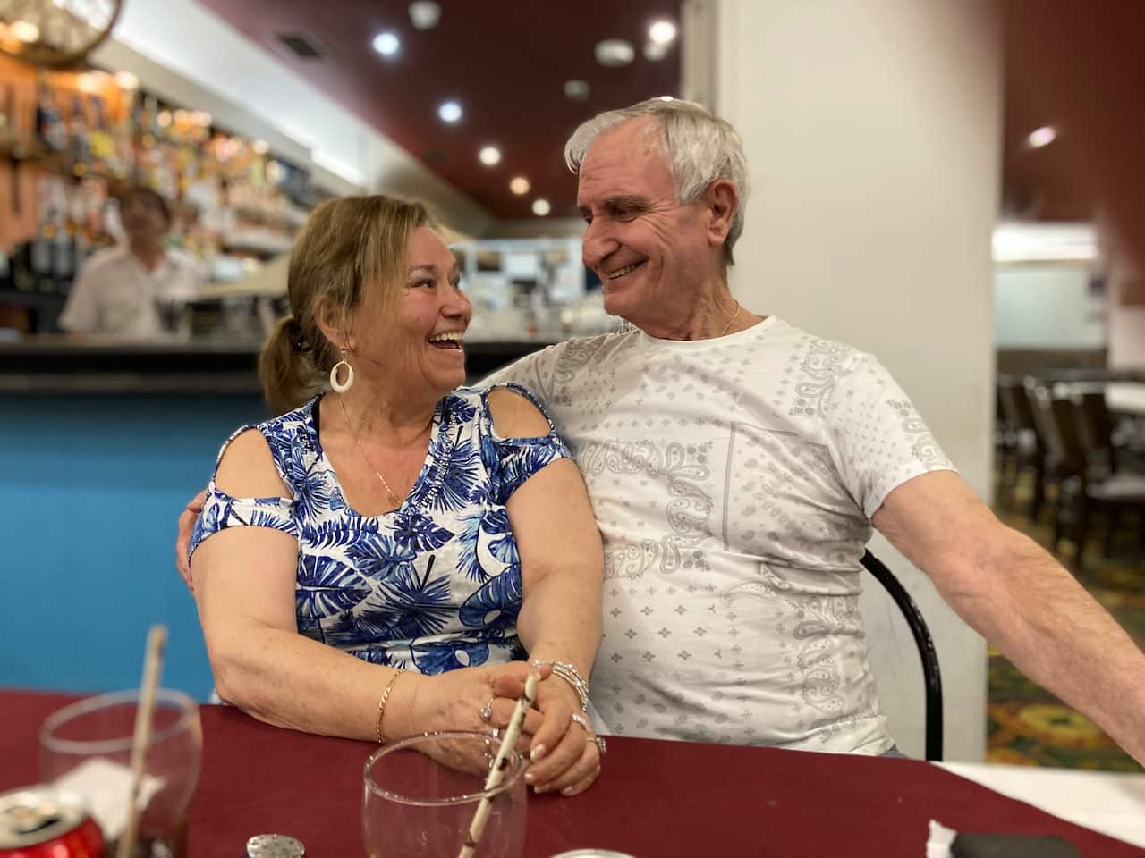 A couple enjoying a meal a the Cyprus Club in Sydney December 2022
