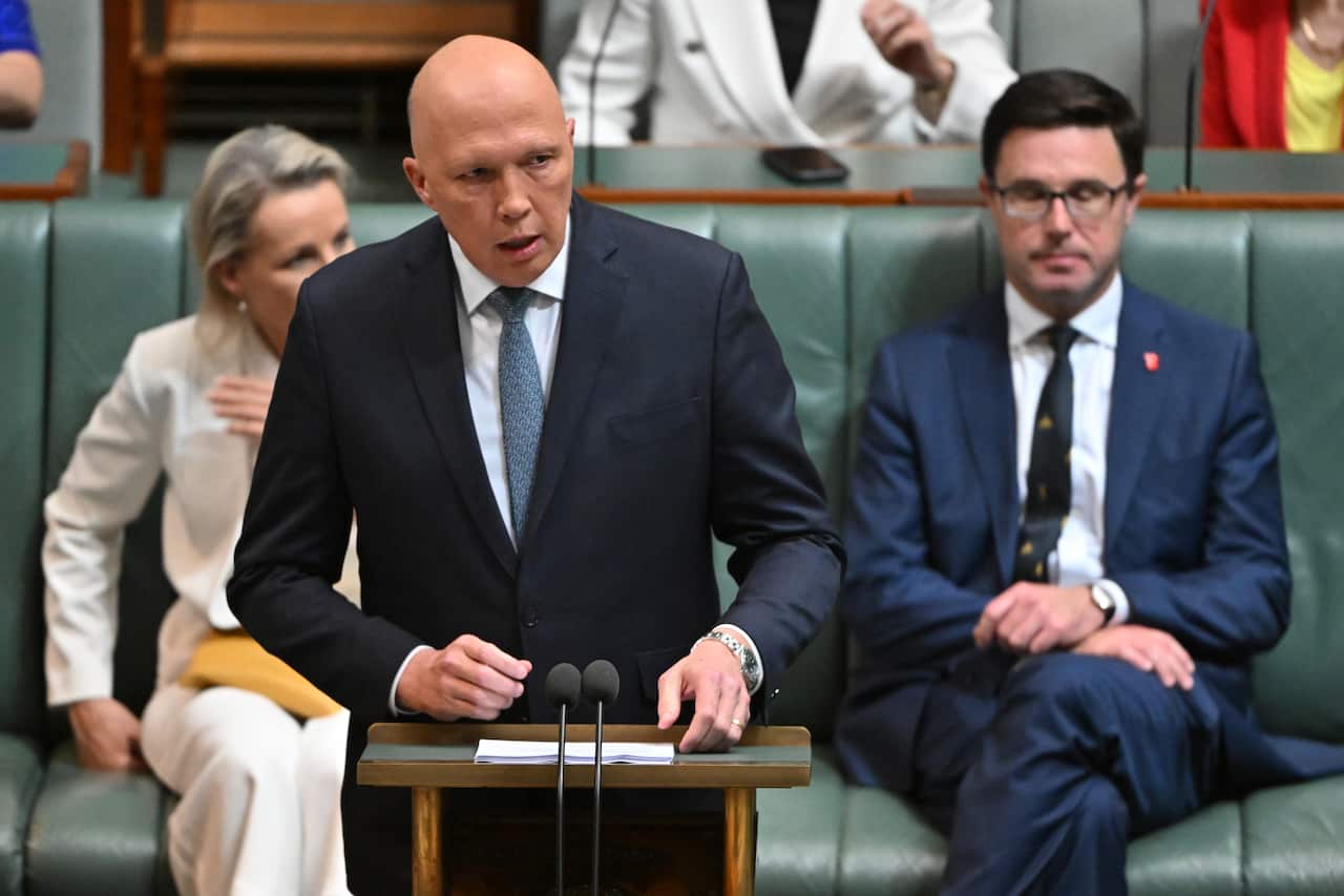 Leader of the Opposition Peter Dutton delivers his Budget Reply Speech