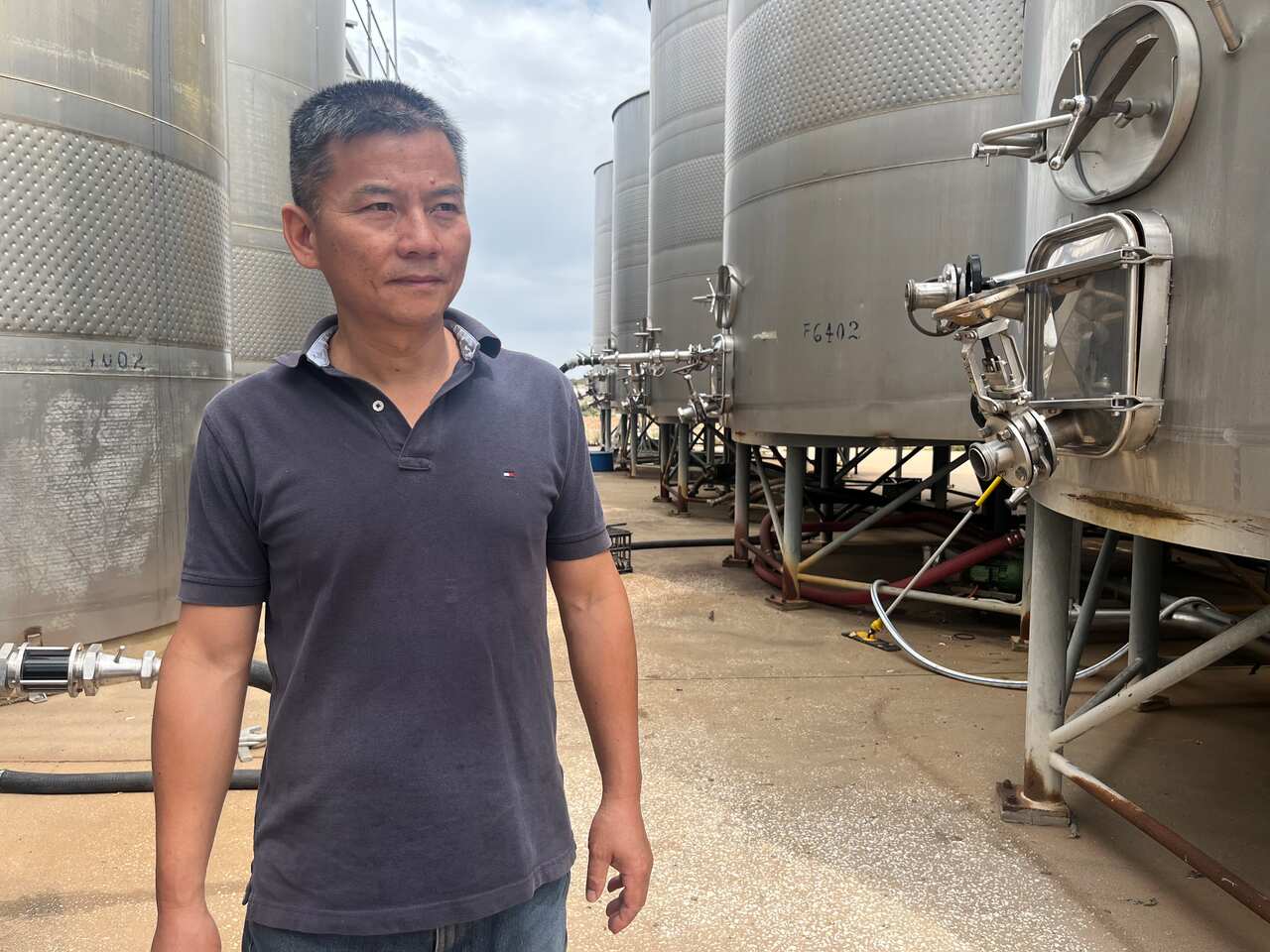 Lin Meiqing at his Riverland winery.