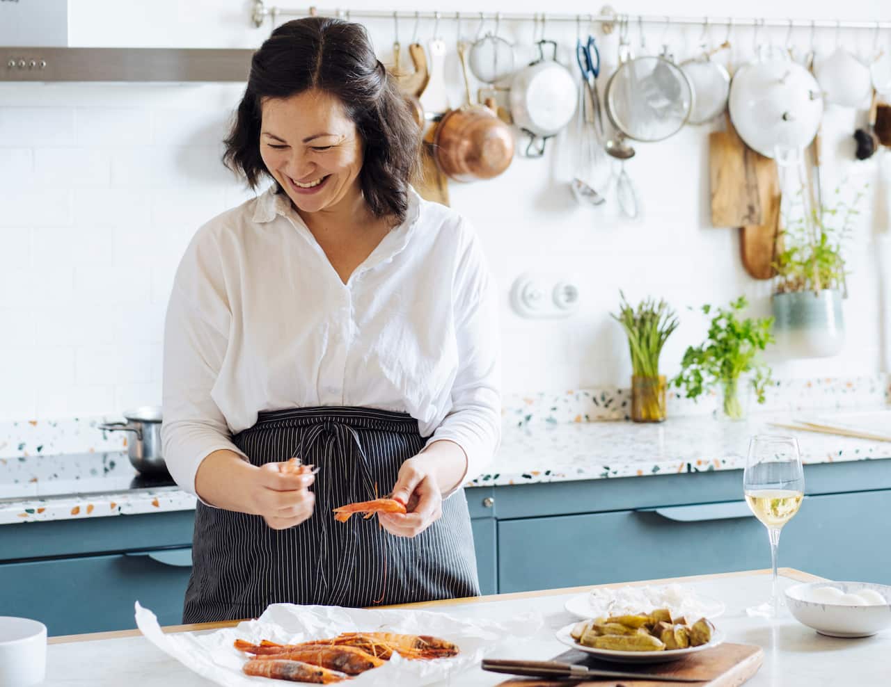 Emiko Davies in her kitchen