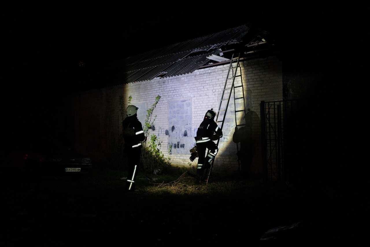 Russian rocket attack on Sloviansk, Ukraine - 13 Apr 2023