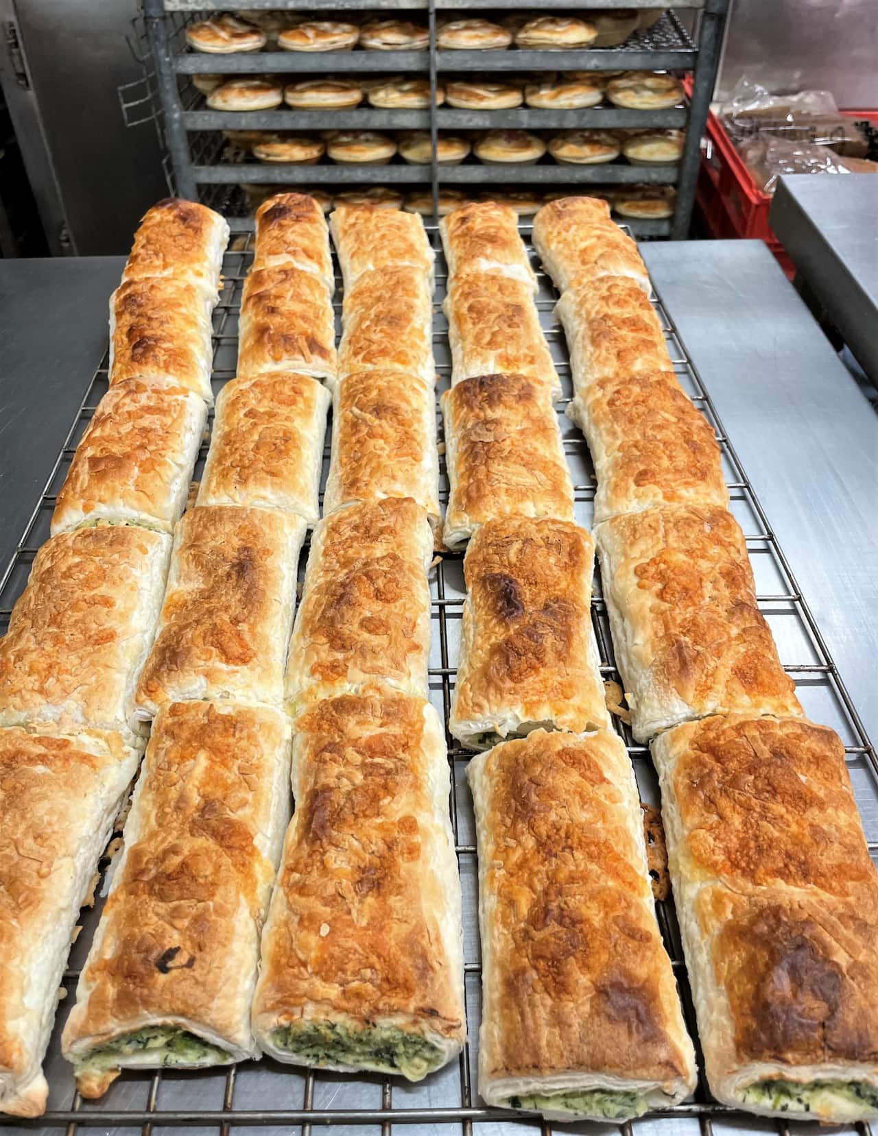 Sausage rolls ready for delivery