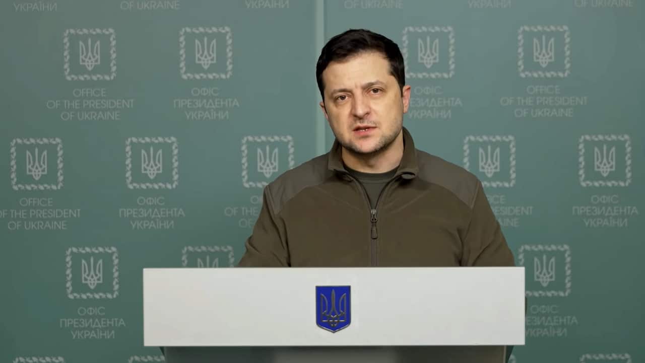 Ukrainian President Volodymyr Zelensky speaking about the current situation in Ukraine.