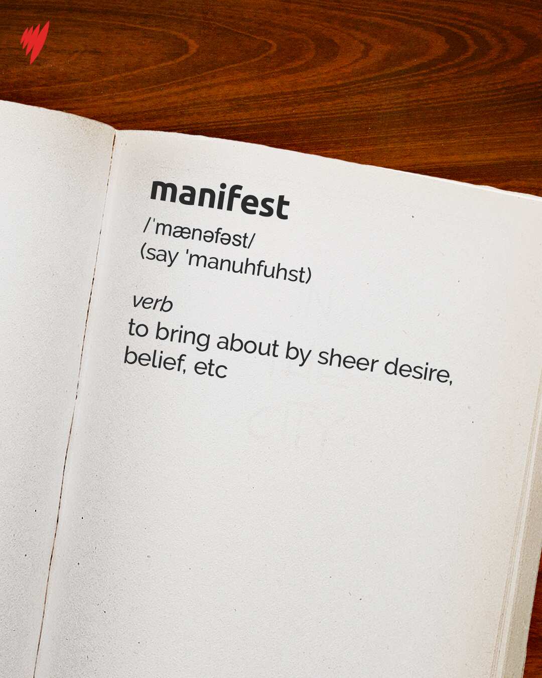A digital illustration showing the word "manifest" and its definition on the page of a dictionary.
