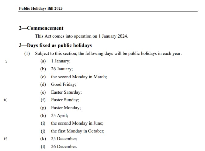 A list of public holidays in South Australia.