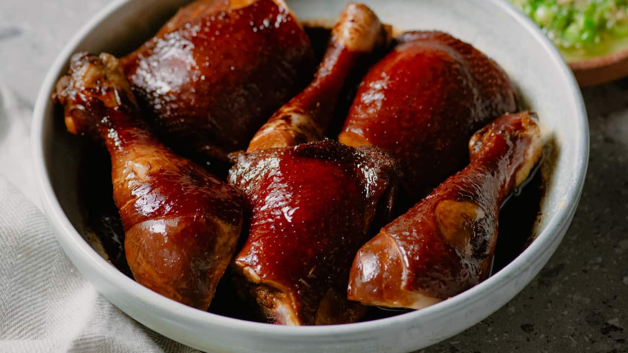 Adam Liaw's soy sauce chicken with spring onion oil