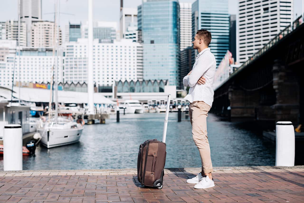 Businessman is going for a yacht cruise