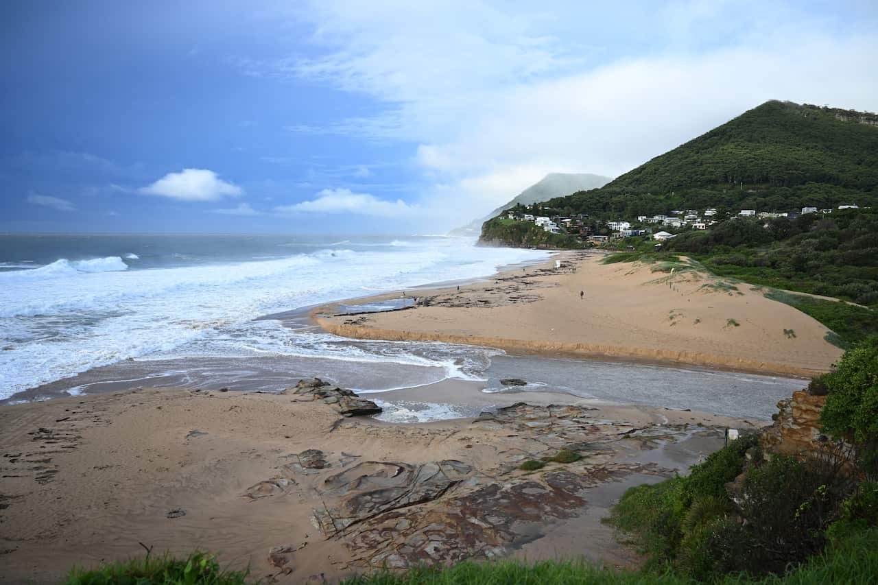 Storm debris on a beach