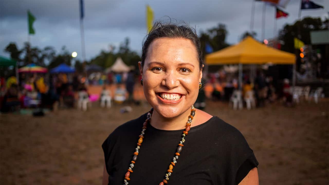 Natalie Ahmat from NITV News at Garma Festival