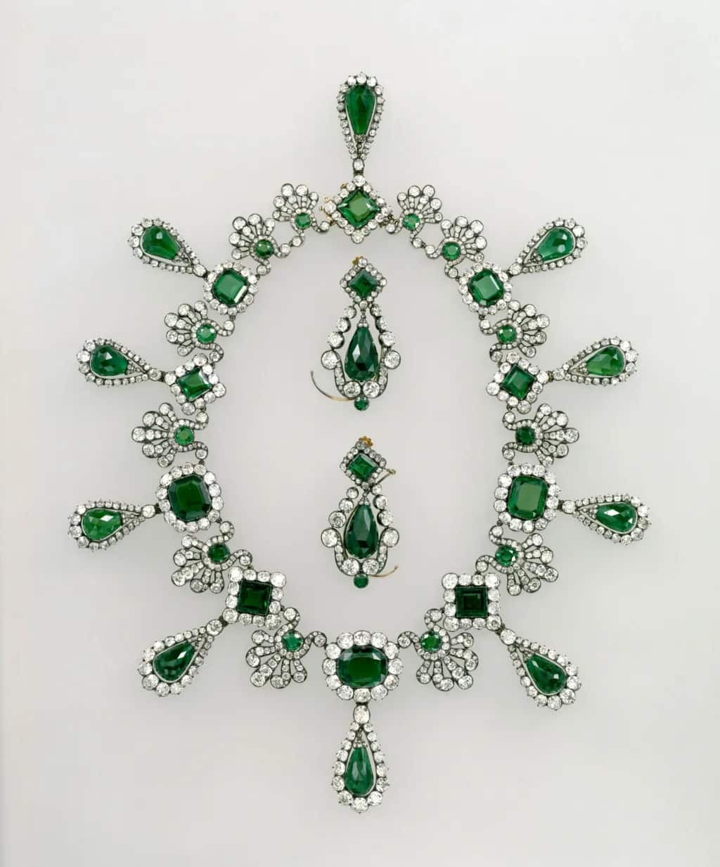 An emerald necklace and earrings from Empress Marie Louise.