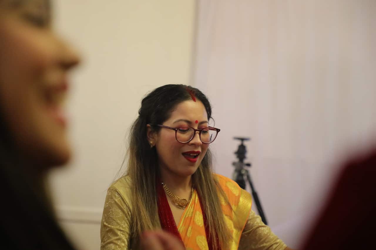 Attendees were seen dancing to Teej songs at the Teej celebration event in Sydney.