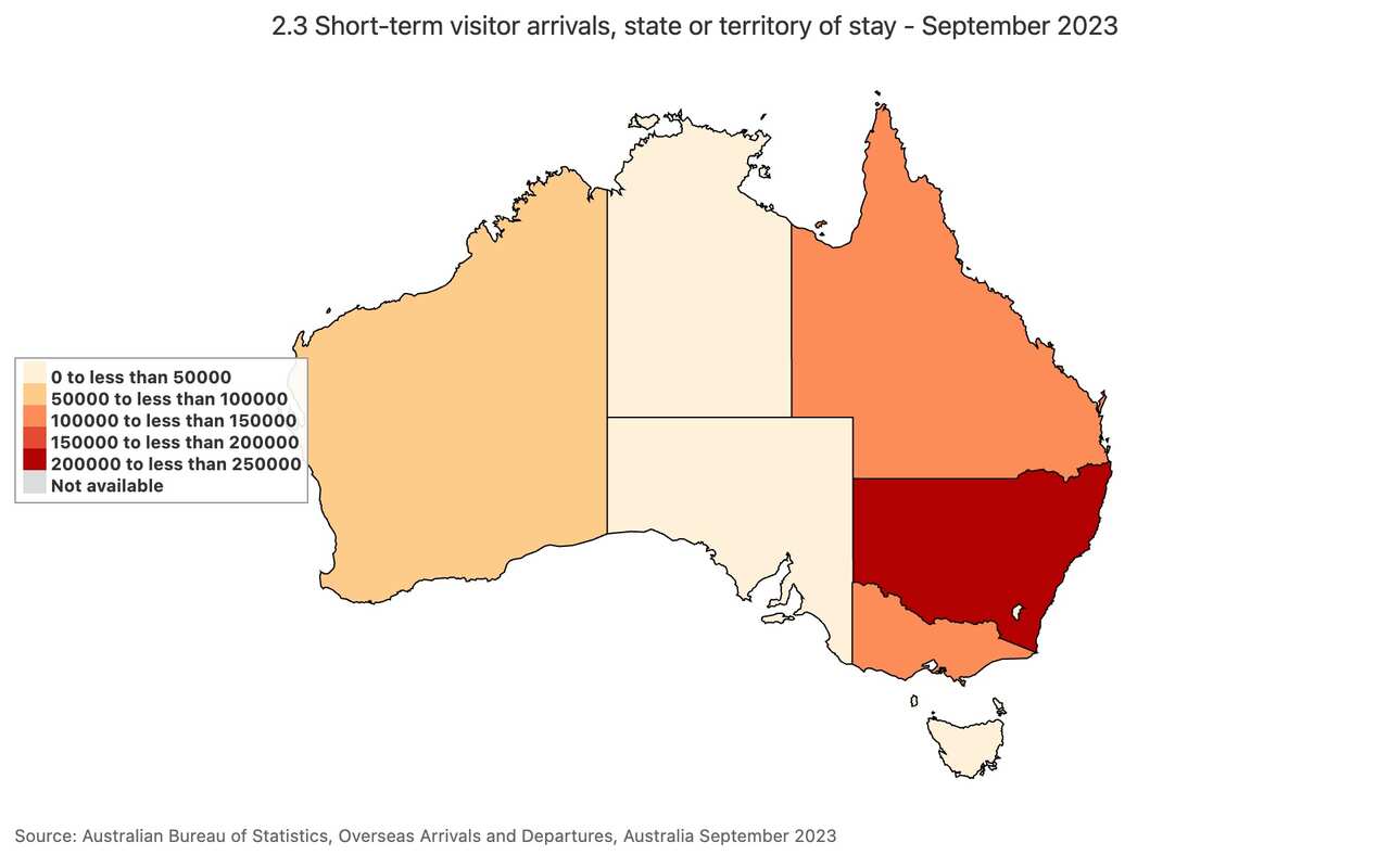 2.3 Short-term visitor arrivals, state or territory of stay - September 2023.jpeg