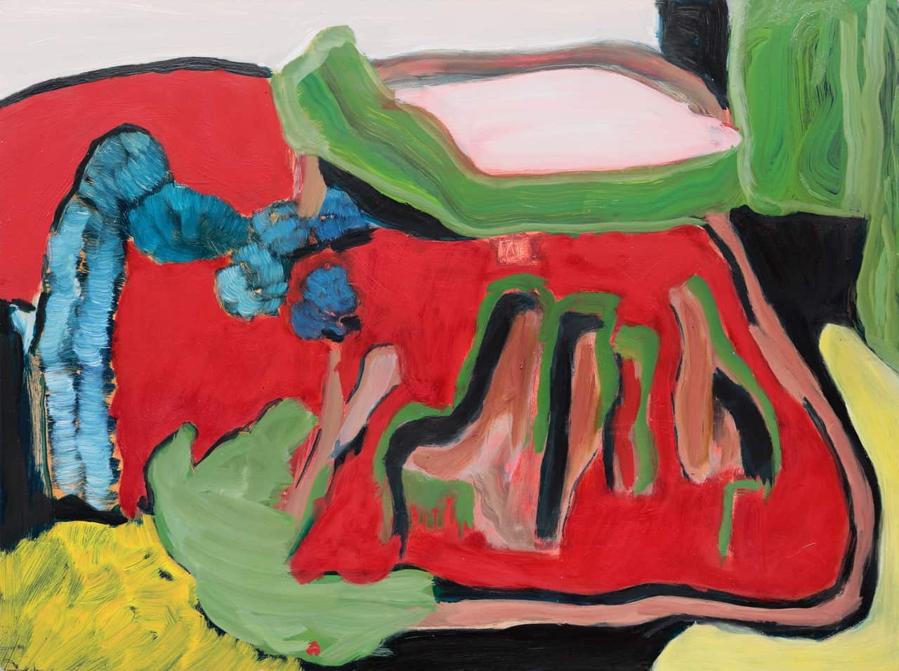 Handbag Landscape, 2022, Oel auf Holz, 30 x 40 cm