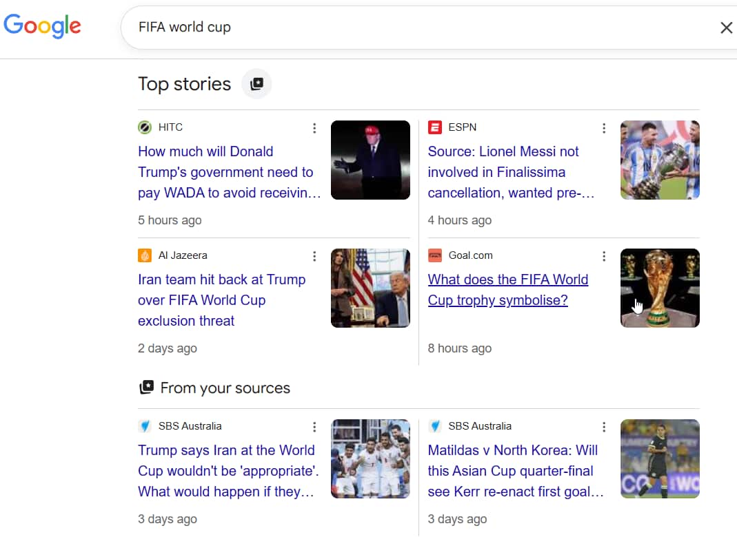 Google preferred source