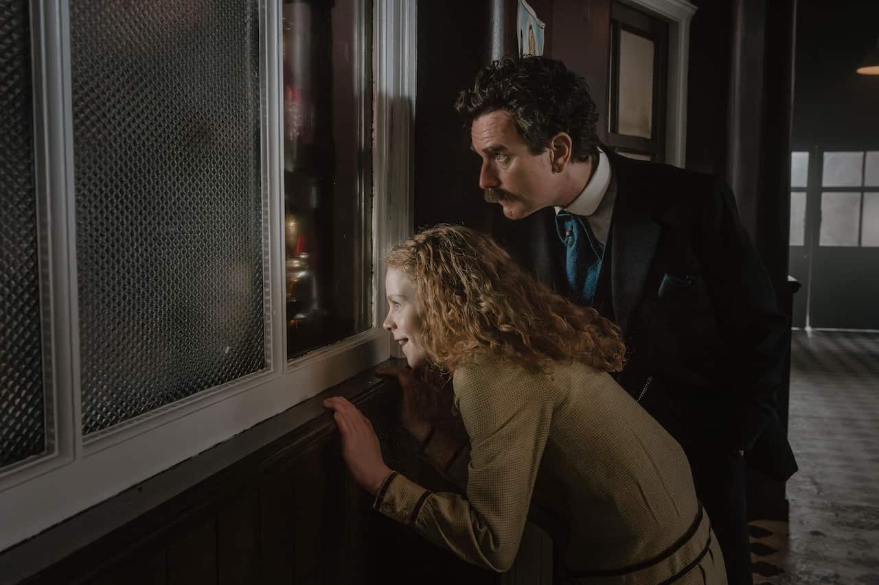 Alexa Goodall as Nina and Ewan McGregor as Count Rostov in 'A Gentleman in Moscow'.