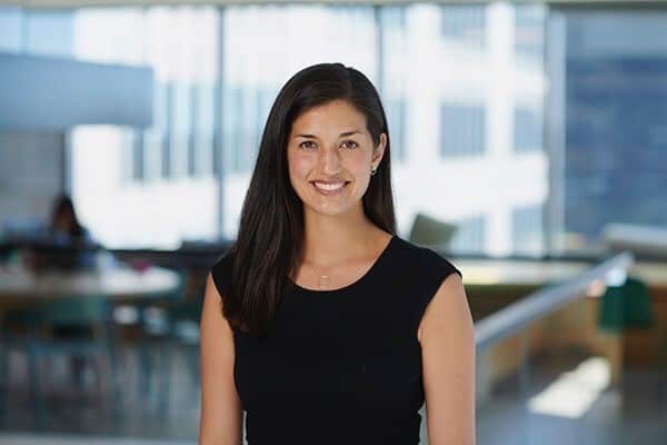 A woman in an office setting.