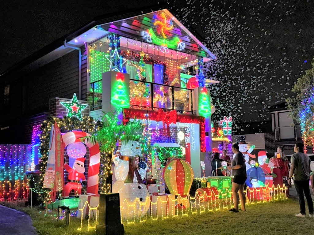 Christmas light display at Steeple Place in Marsden Park NSW