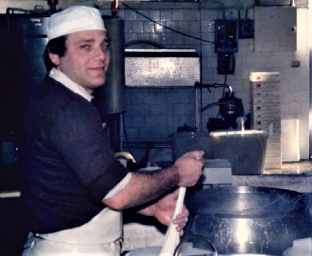 Vito Minoia making cheese in Italy.