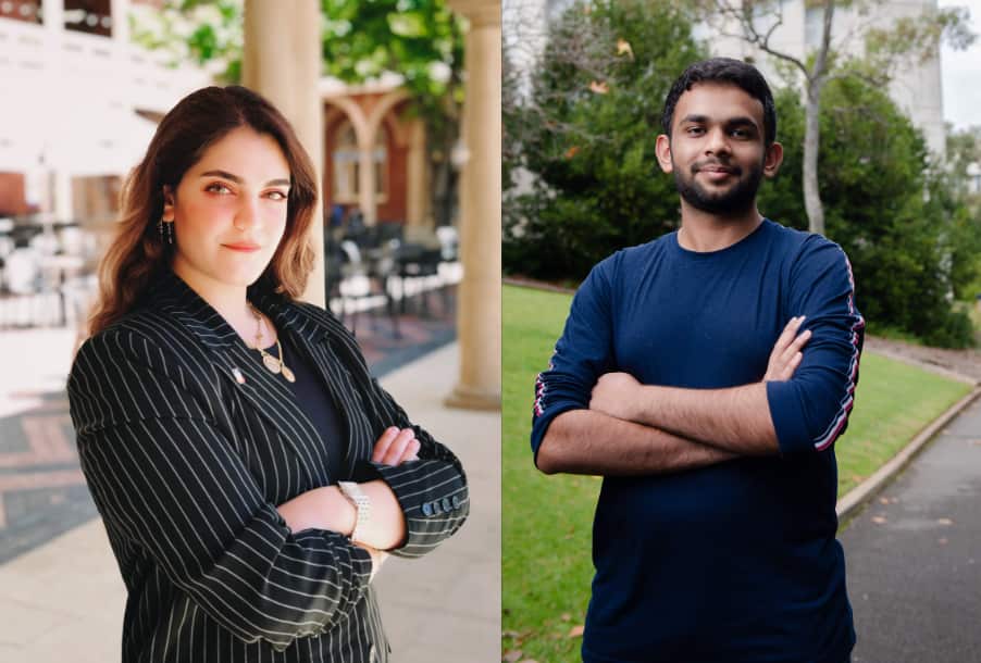 International students Yeganeh Soltanpour and Janageeth Logeswaran