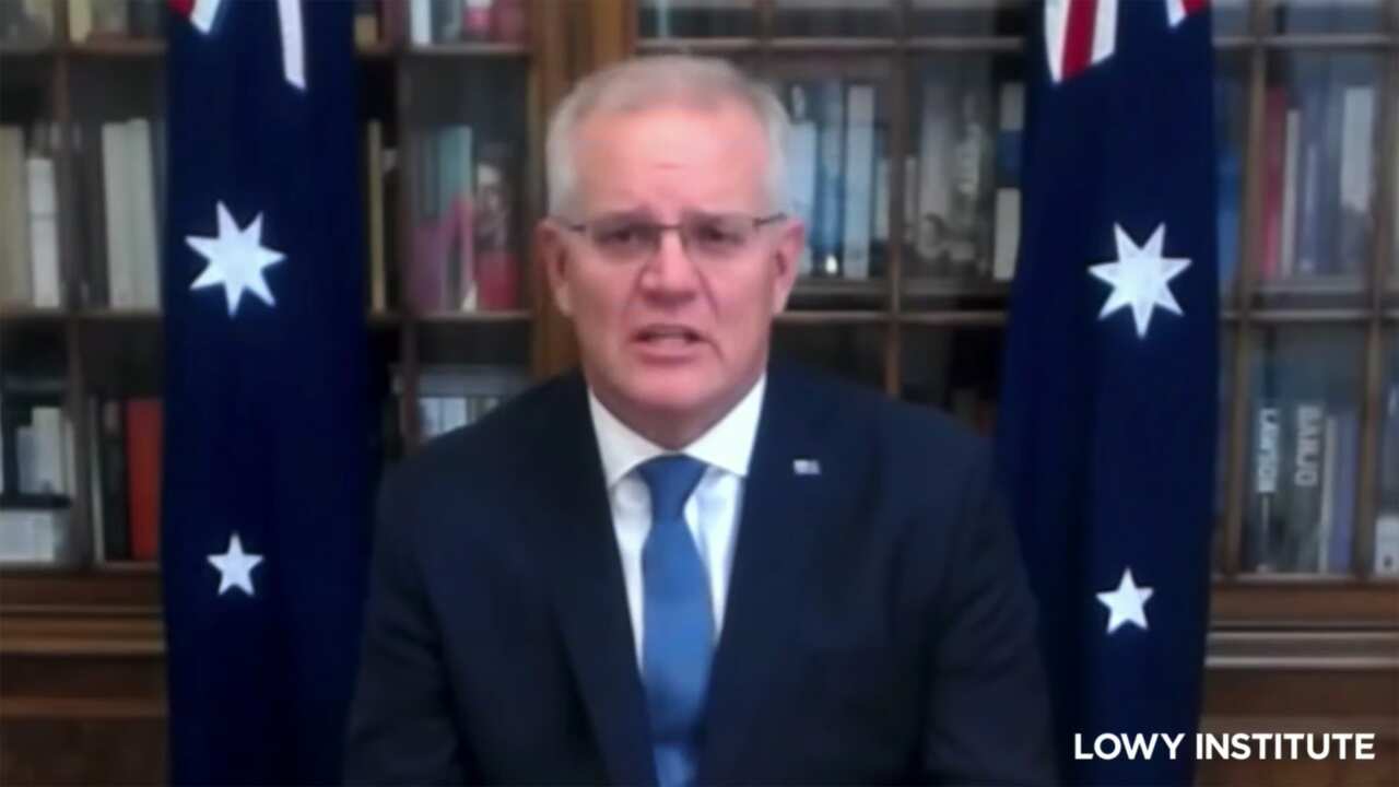 Australian Prime Minister Scott Morrison gave a virtual address of the Lowy Institute