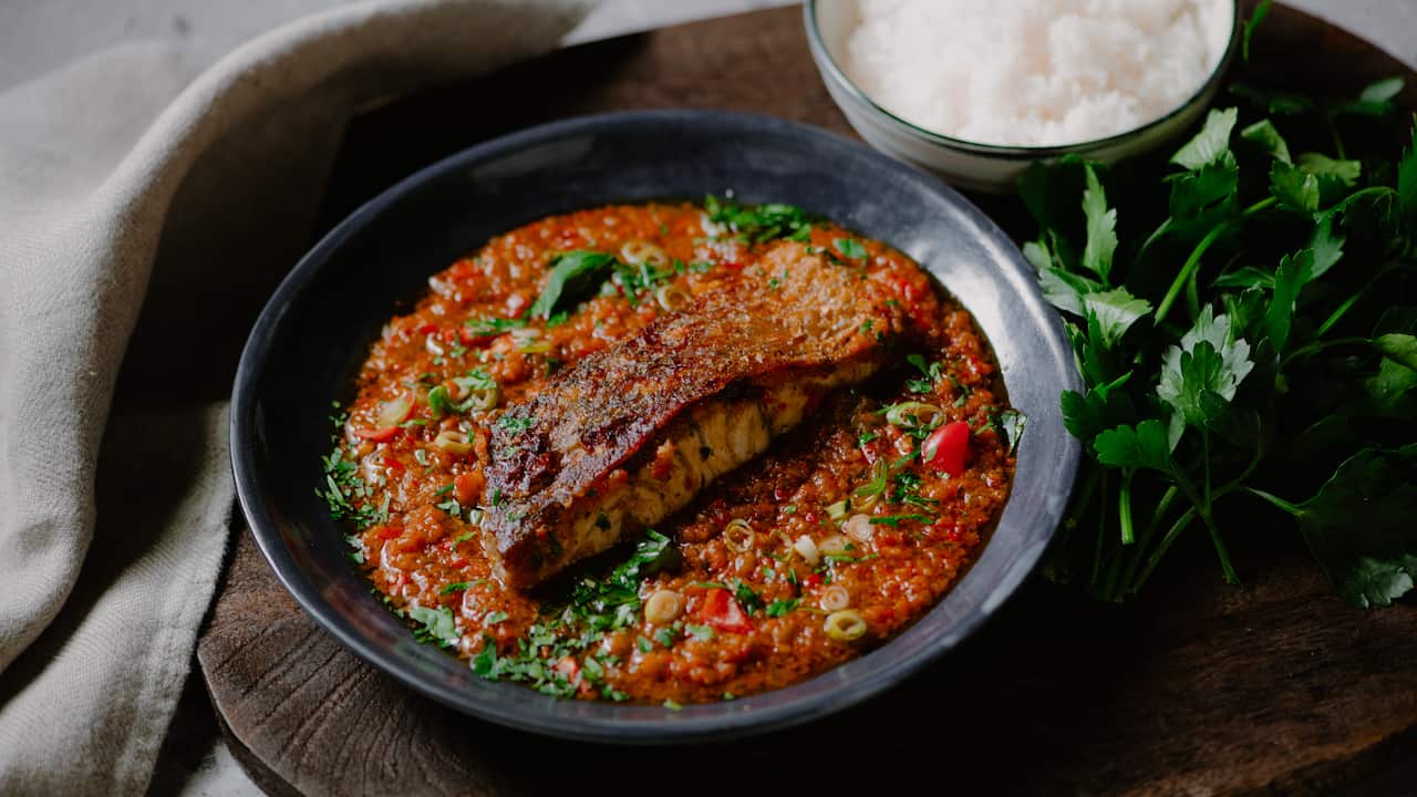 Fish stew with rice (barramundi)