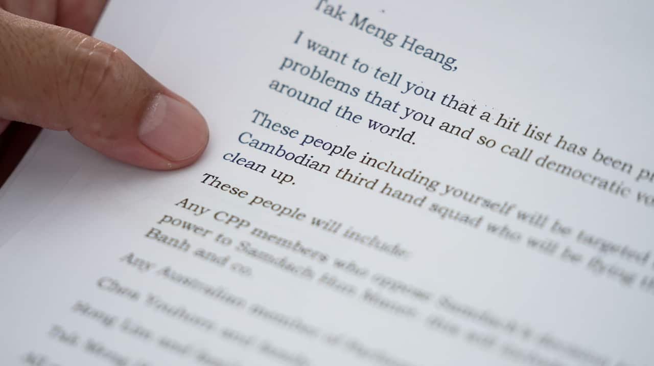 A letter, text on white paper.