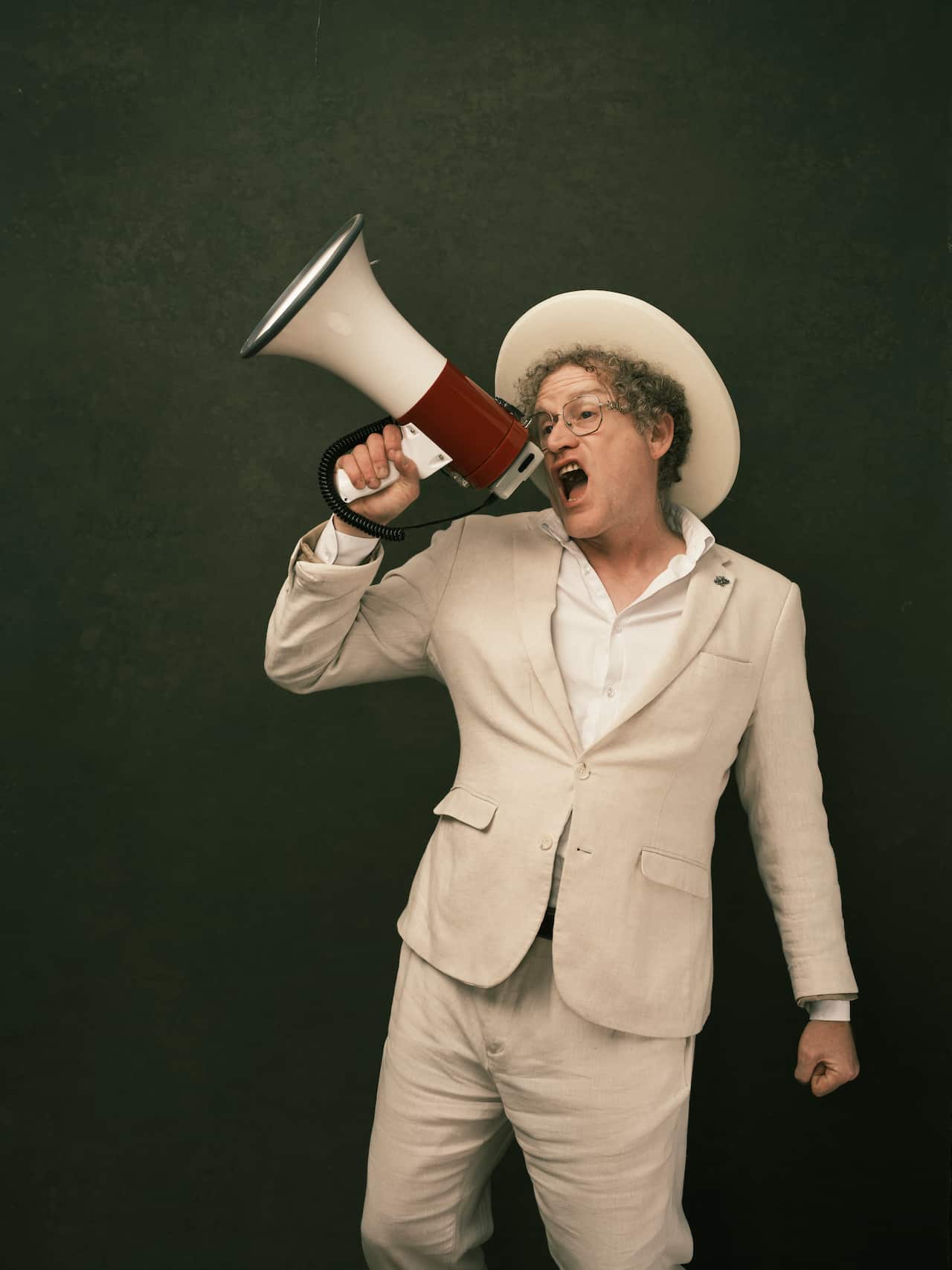 John Safran with a megaphone in 'Shut Your Big Fat Mouth John Safran!'