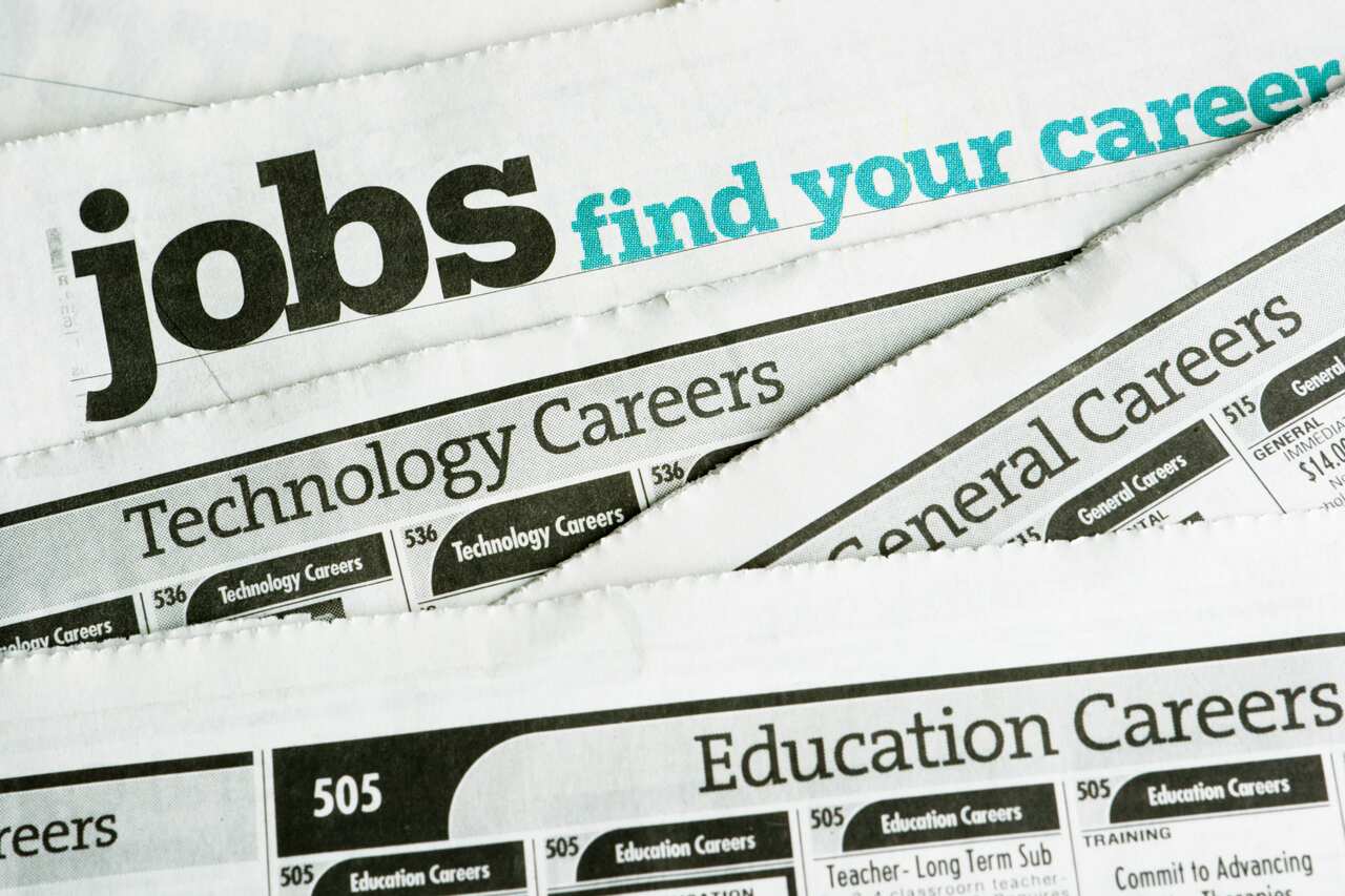 Jobs section of a newspaper.