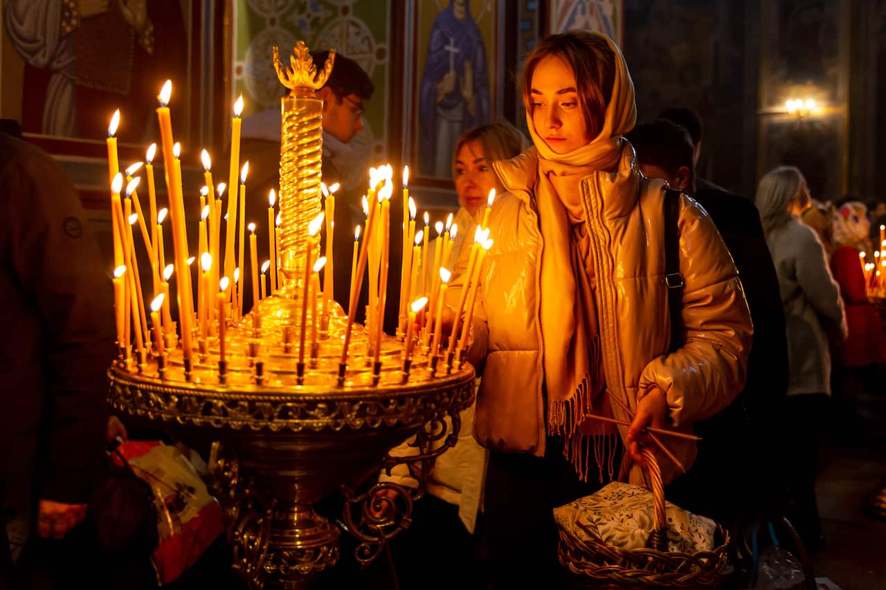 Easter Sunday in Kyiv, Ukraine