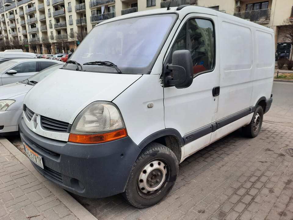 White van parked on street