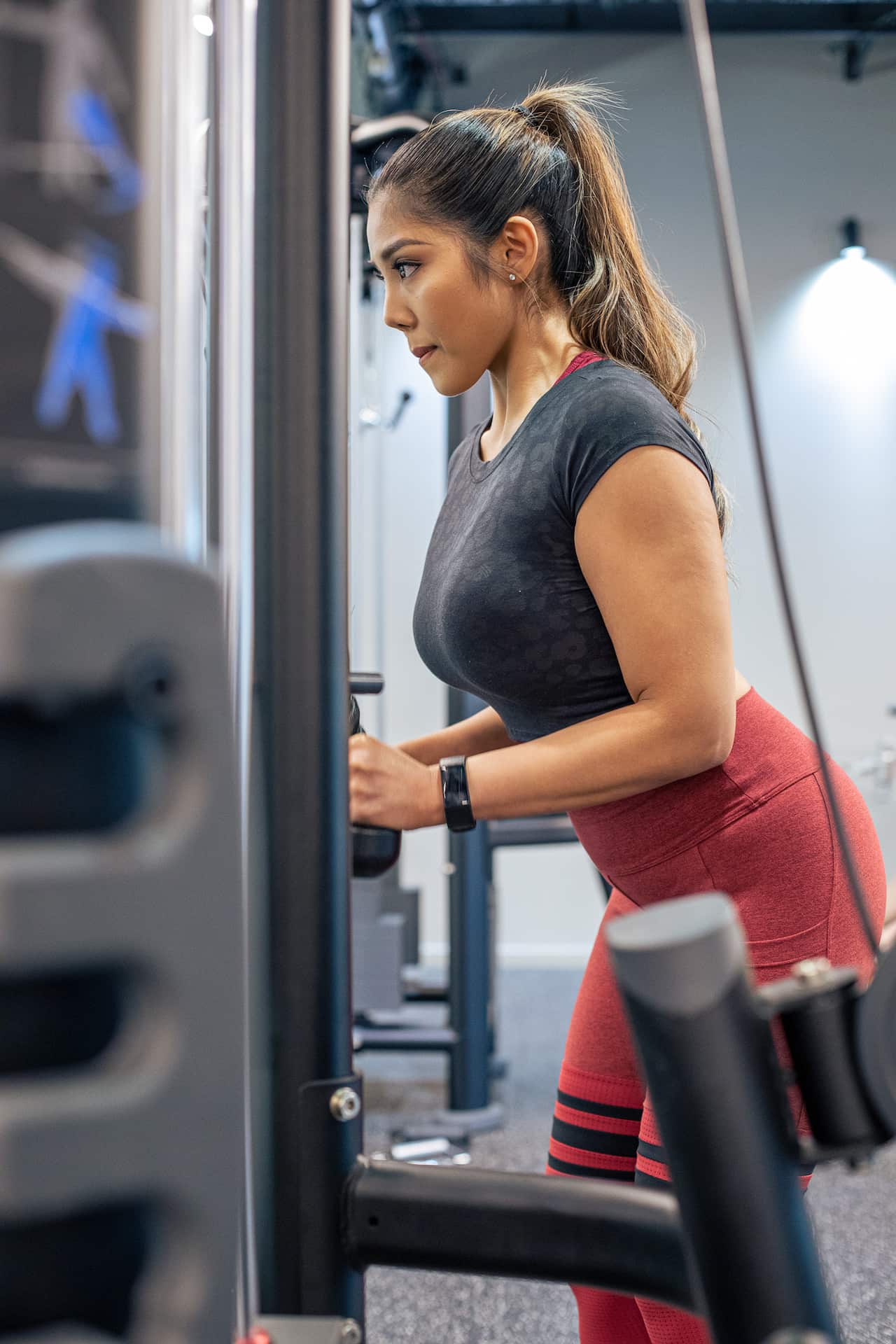 คุณโบว์ออกกำลังกายในยิม