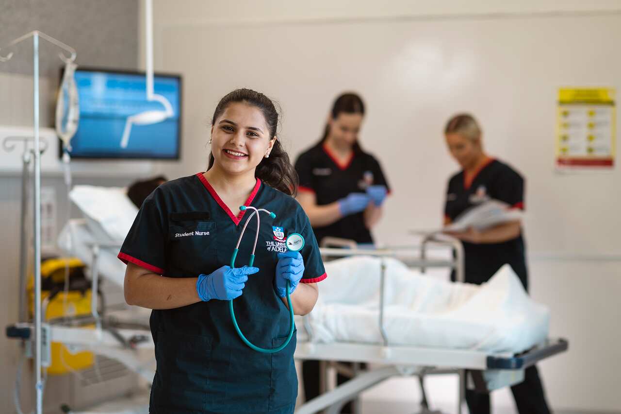 Kanishka Chaudhary on her nursing prac at a hospital