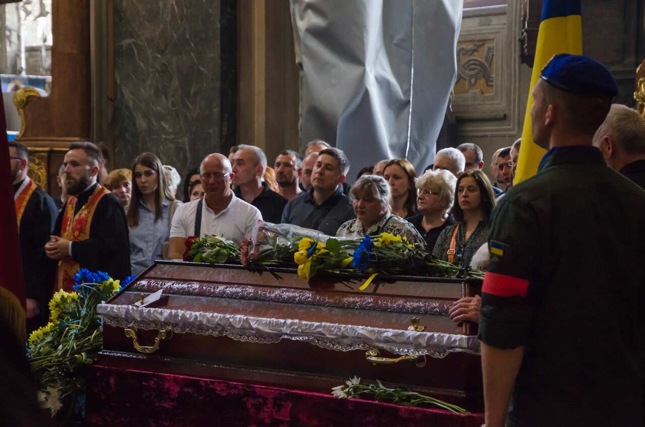 Funeral ceremony for fallen Ukrainian soldiers in Lviv