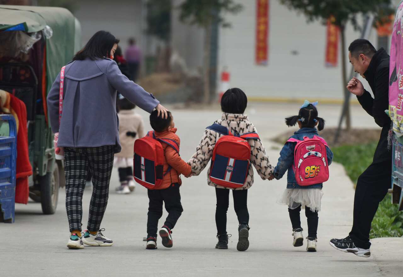 Children in Fuyang, China - 28 Feb 2022