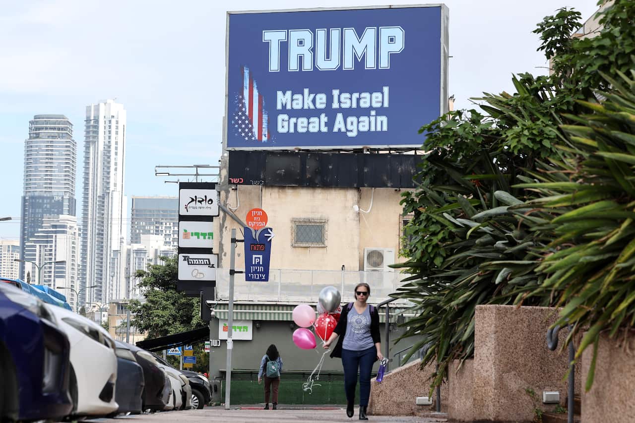 Trump billboard one day ahead US election in Tel Aviv