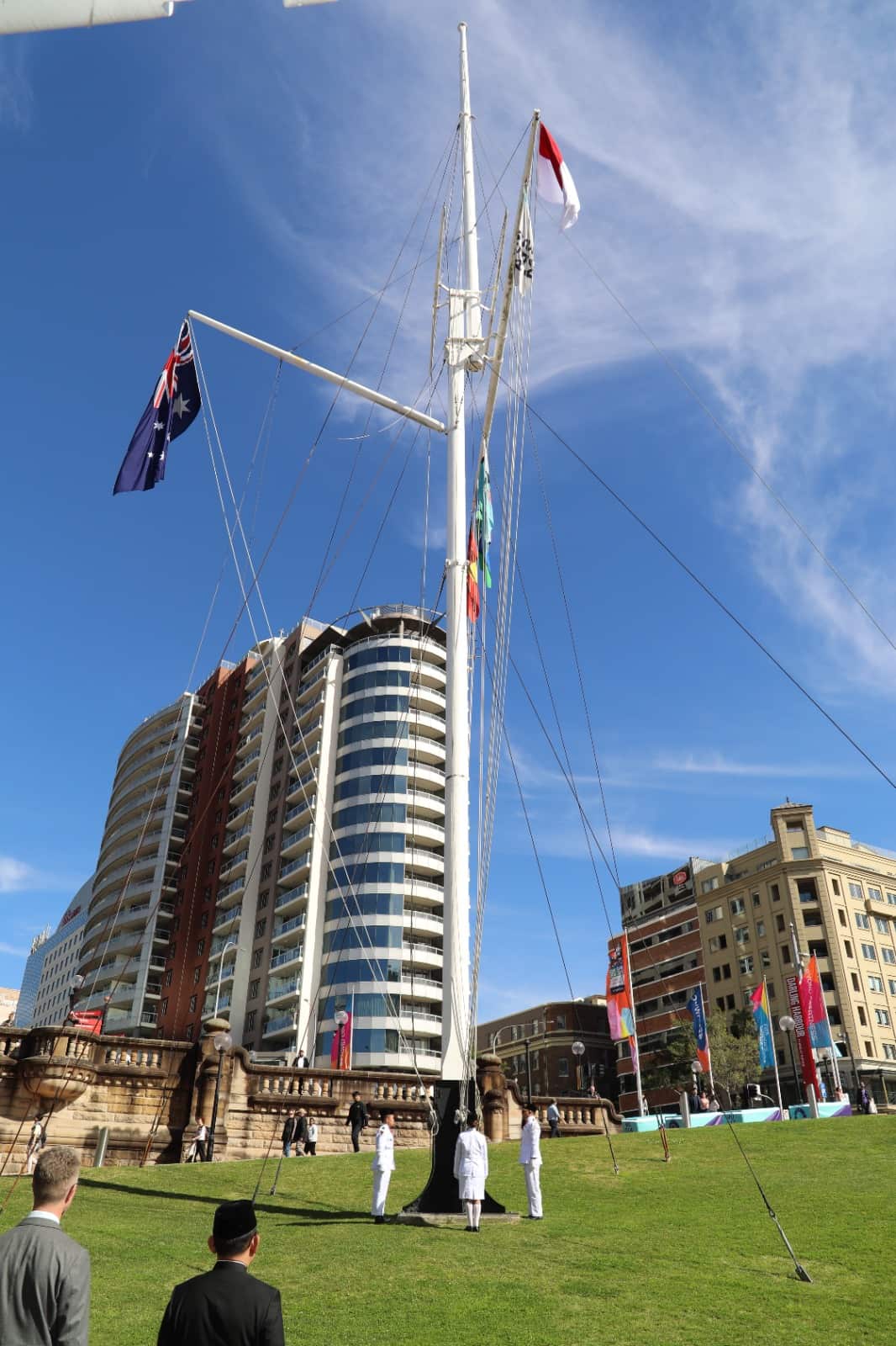 Indonesian flag hoisting at Australian National Maritime Museum in Sydney