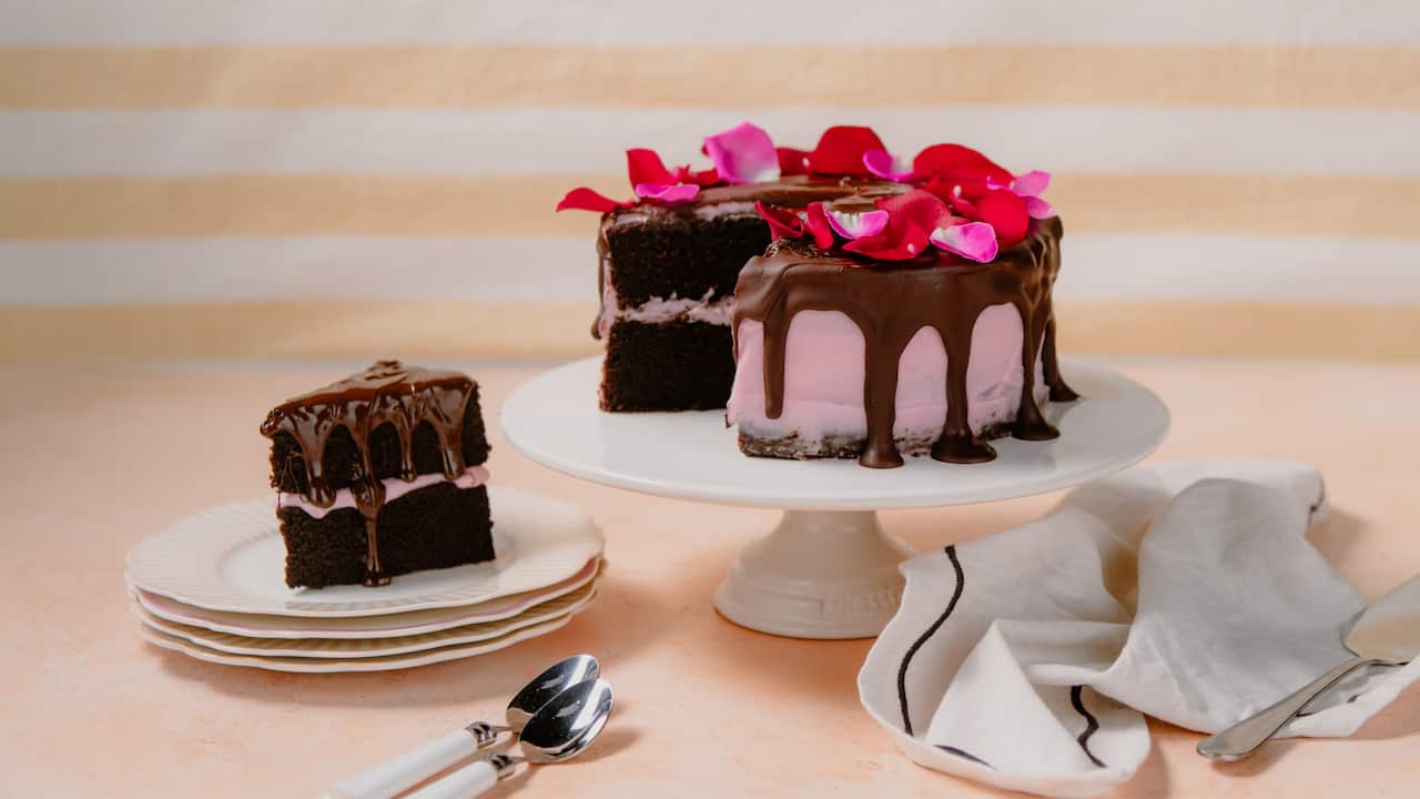 Chocolate beetroot Turkish delight cake