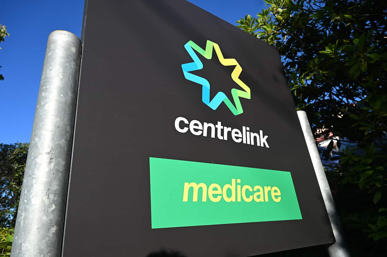 A sign for Medicare and Centrelink