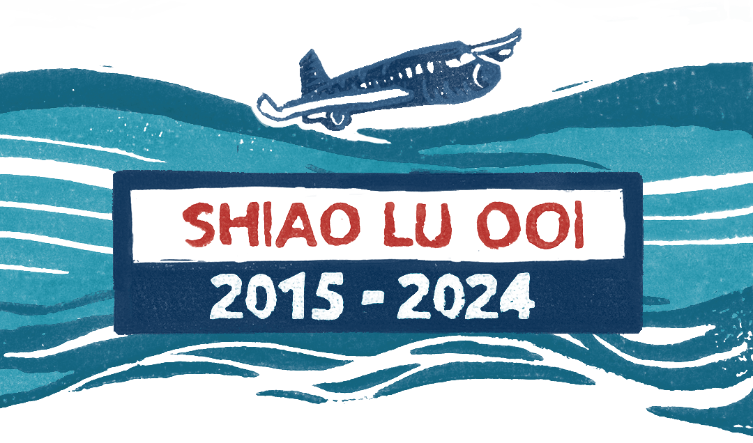 An printed illustration depicting a journey by plane to Australia.