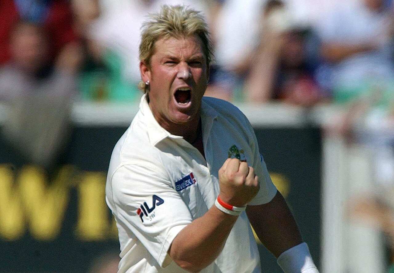 Shane Warne playing for Australia. 