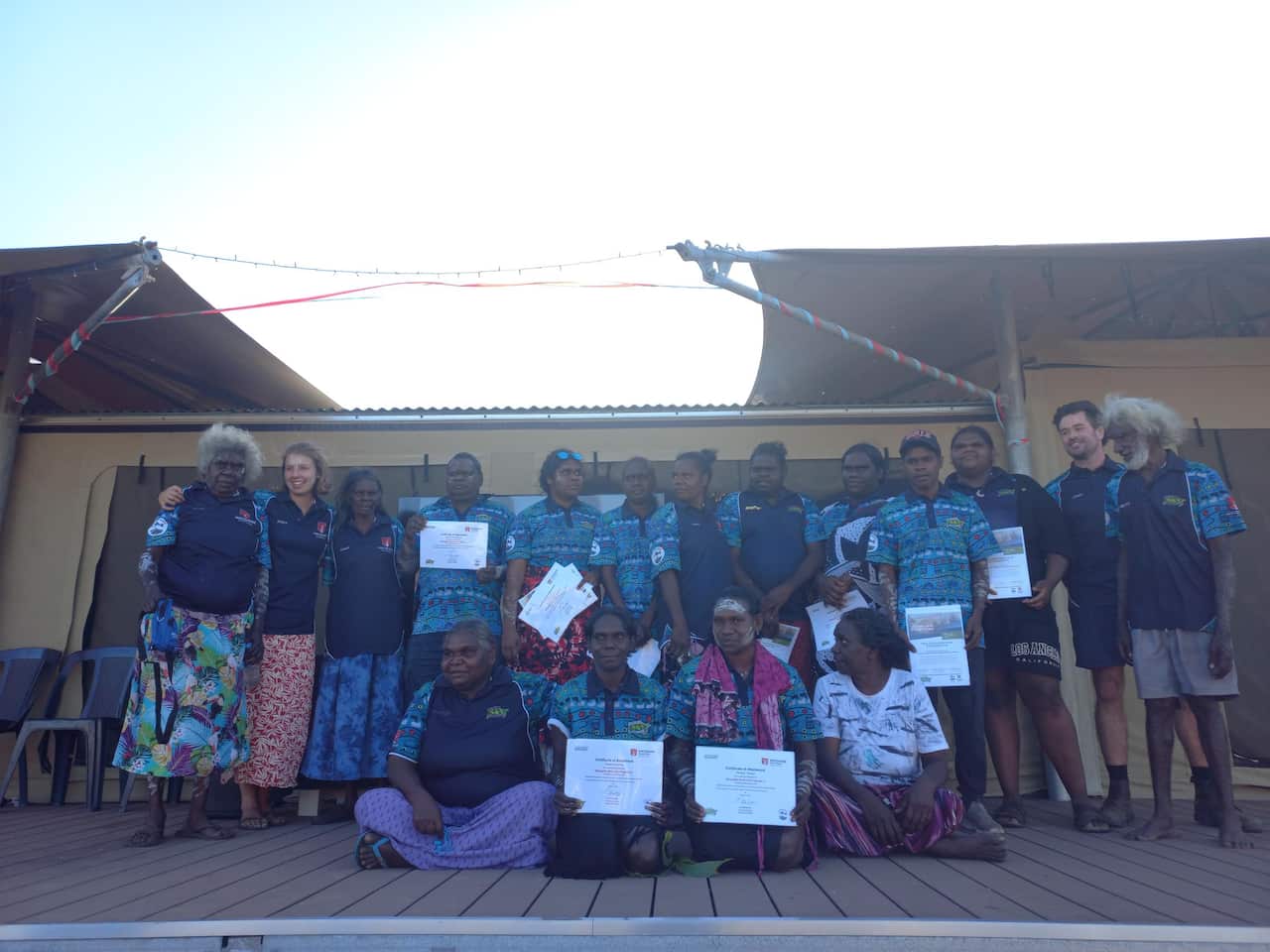 A group of students and teachers at graduation