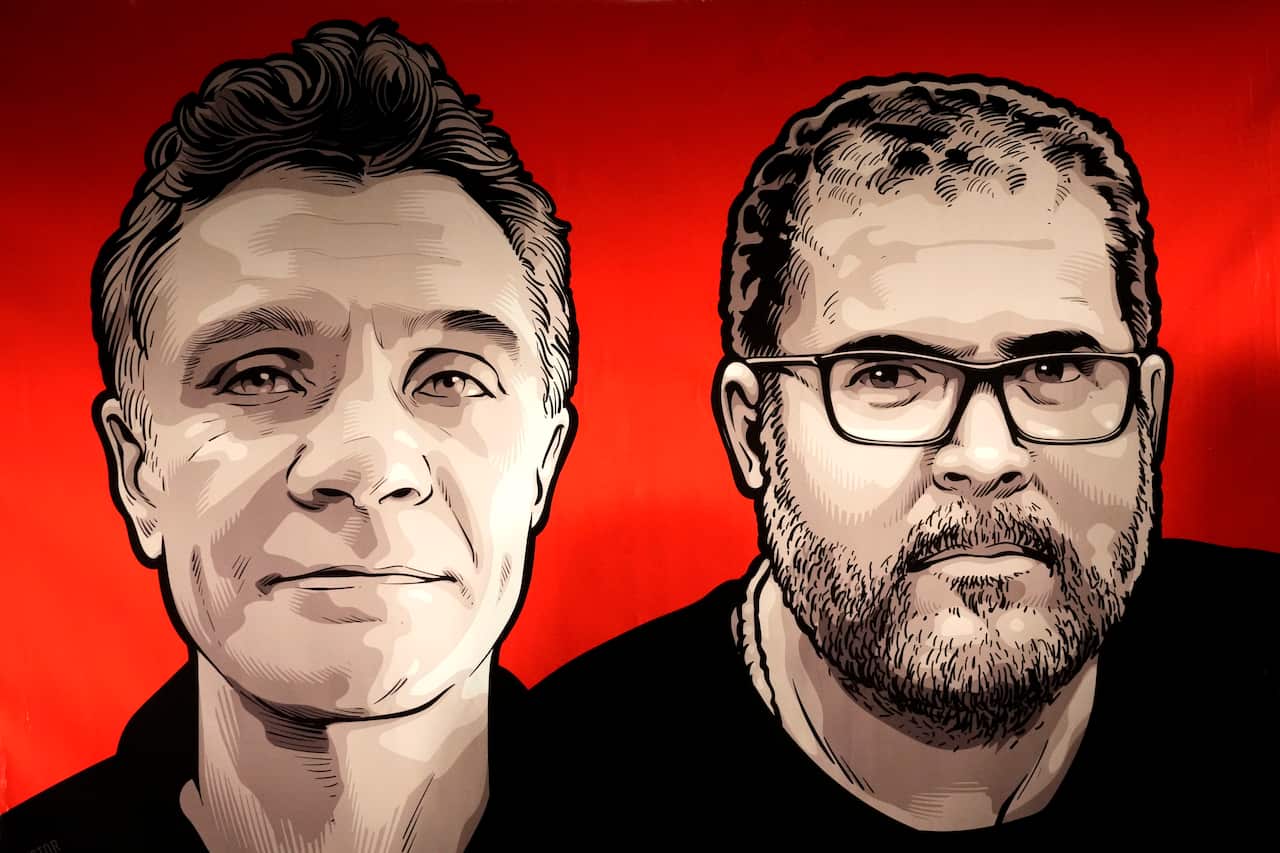 The faces of Dom Phillips and Bruno Pereira