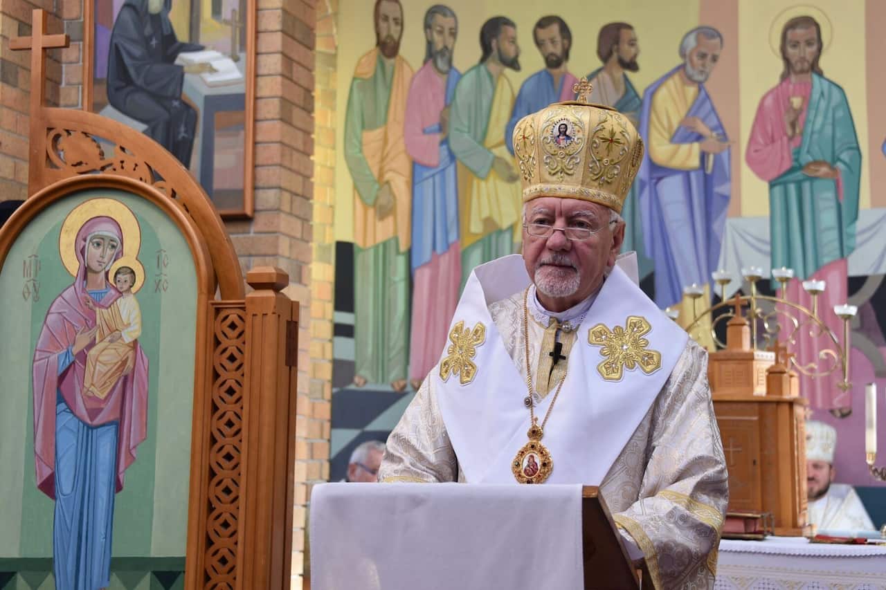 Homily by Archbishop Volodymyr Viytyshyn from Ivano-Frankivsk on the second day of the Eparchial pilgrimage in Canberra.jpg