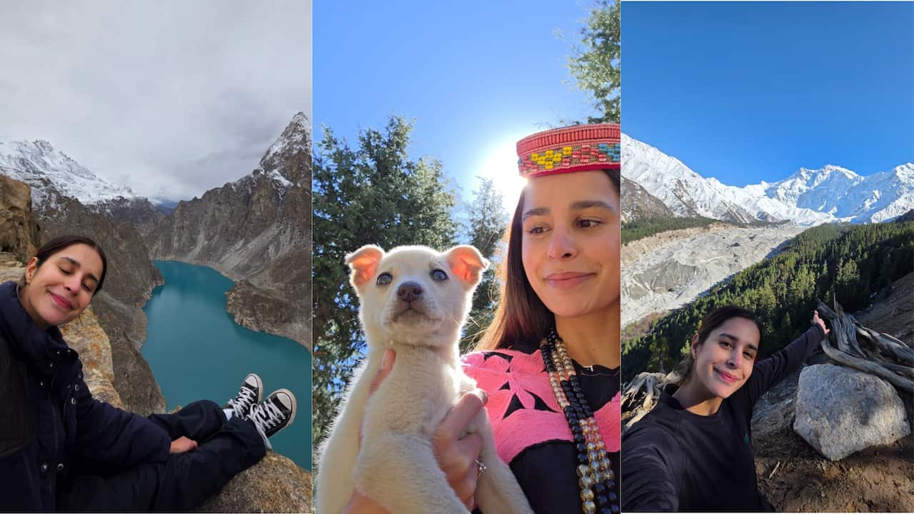 A collage of images by solo traveller Sanpreet Sunner (@santibanti) who has solo travelled to afghanistan, pakistani, iraq, saudia arabia and more. 